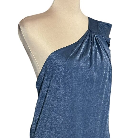 NWT Marc by Marc Jacobs Asymmetric Mini Dress Sz M Shimmer Blue Event Party - Picture 5 of 16
